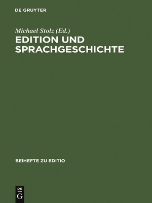 cover image of Edition und Sprachgeschichte